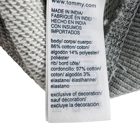 Tommy Hilfiger Mens Sweatshirt Gray/Red/White Colorblock Logo Cotton/Polyester B - Picture 6 of 7